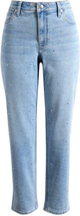 Tommy Bahama Sparkle Rhinestone Cuffed Ankle Slim Boyfriend Jeans in Venice Sky Wash at Nordstrom, Size 10