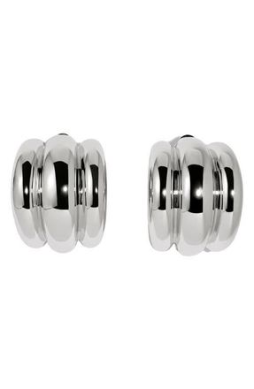 Lili Claspe Elsa Shield Half Hoop Earrings in Silver at Nordstrom