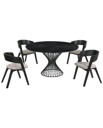 Armen Living Cirque And Jackie 5Pc Round Dining Set