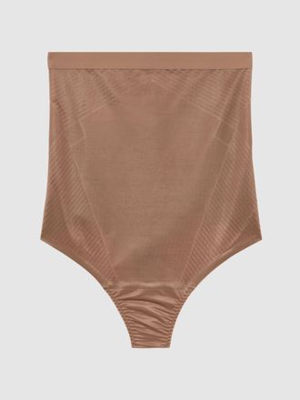 Spanx Cafe Au Lait Brown Nude Spanx High Thong, XL