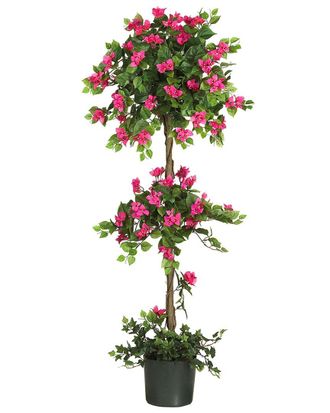 Nearly Natural 5ft Mini Bougainvillea Topiary Artificial Tree