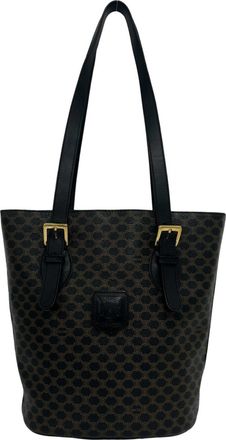 Celine Black Brown Leather Pvc Handbag Tote Bag (Pre-Owned)