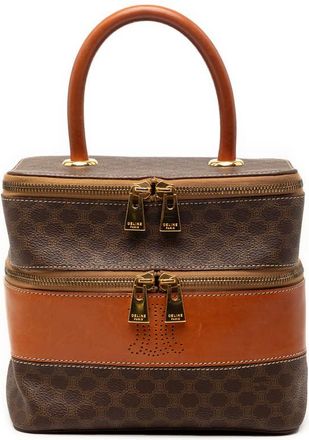 Celine Pre-owned Celine Macadam Coated Canvas and Leather Double Zip Vanity Bag Ladies HI624E6S35ZNXVKD