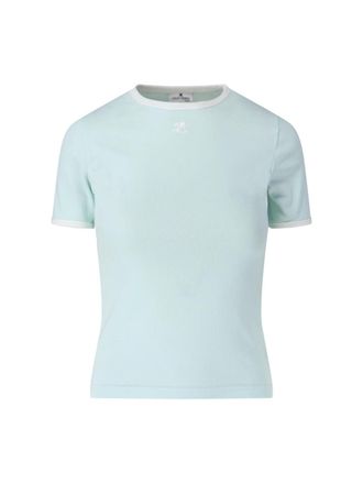 Courr&egrave;ges Logo T-Shirt - Light Green