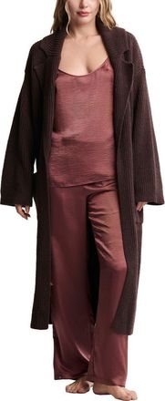 Barefoot Dreams CozyChic Rib Longline Cardigan in Umber at Nordstrom, Size Xx-Small