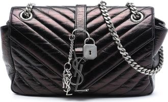 Saint Laurent Pre-owned Saint Laurent Medium Chevron Metallic Crinkled Calfskin Punk Chain Bag Ladies 30K18H3ZJN8WFV8Z