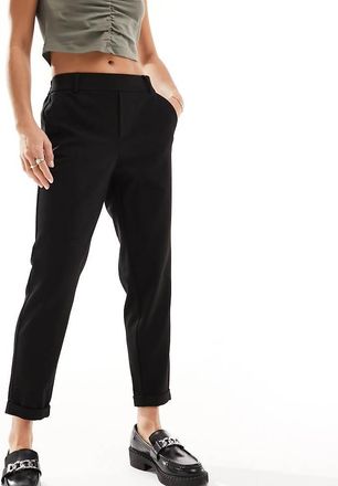 Vero Moda Petite straight leg pants in black