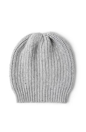Brunello Cucinelli Cashmere and silk beanie in Light Grey at Nordstrom, Size X-Large