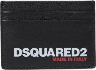 Dsquared2 Wallets & Cardholders, male, Black, ONE SIZE, Black Leather Card Holder with Logo
