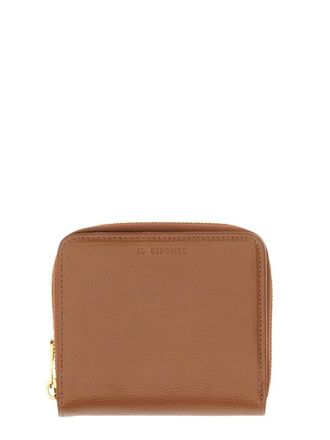 IL BISONTE Compact Brown Leather Wallet