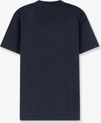 Dolce & Gabbana Mens Cotton T-Shirt With Contrasting Insert Blue T-Shirts And Polos