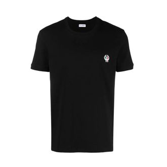 Dolce & Gabbana T-Shirts, male, Black, Size: XL Crest Cotton T-Shirt