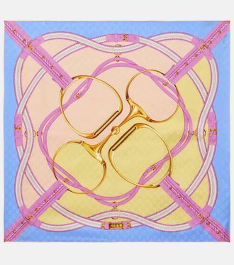 Gucci GG Horsebit silk jacquard scarf