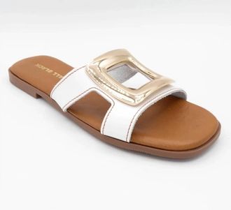 All Black Womens Square Cut Slide In Blanco
