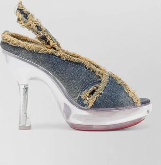 Diesel denim peep-toe slingback sandals