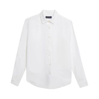 Brooks Brothers Linnen Overhemd met Ruime Pasvorm Herenontwerp - Dames - Overhemden - Wit - S - Linnen - Overhemden