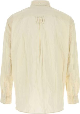 Willy Chavarria Mens Shirt Beige Cotton Metal Fiber