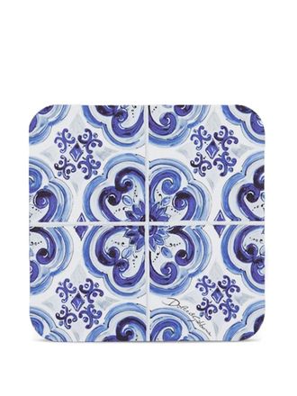 Dolce & Gabbana 12 set coasters (10cm x 10cm) - Blue