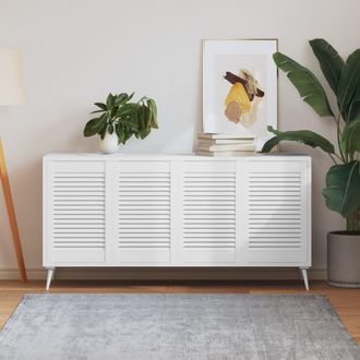 vidaXL Vidaxl - Puerta De Armario Lamas 4 Uds Madera Pino Blanco 61,5x39,4 Cm