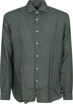 Xacus Lino Tinto Capo - Heren - Casual Overhemden - Groen - 3XL - Overhemden