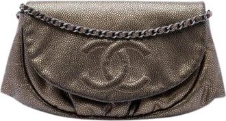 Chanel Pre-owned Vintage Crossbody Flap Bag - Dames - Vintage Schoudertas - Geel - ONE Size - Leer - Vintage