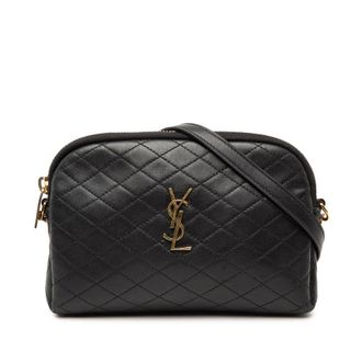 Saint Laurent Pre-owned Saint Laurent Mini Quilted Lambskin Gaby Zippered Pouch Ladies WFBAJ40F5TLQTG8N