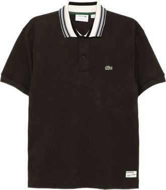 Lacoste logo-embroidered polo shirt - Brown