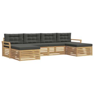 vidaXL Conjunto De Sof&aacute;s De Exterior 6 Uds. Blanco Y Antracita Vidaxl