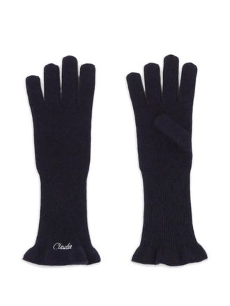 Claudie Pierlot ruffle-trim gloves - Blue