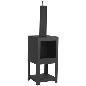 Esschert Design Chauffe-terrasse Range Bois Chaleur Et Rangement Int&eacute;gr&eacute; - Esschert Design Bv