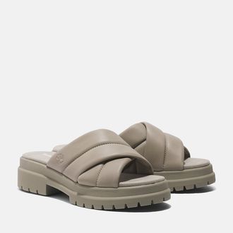 Timberland Sandale TIMBERLAND London Vibe SLIDE SANDAL, Damen, Gr. 37,5 (6,5), grau (lt tpe f gra), Leder, Schuhe Sandale