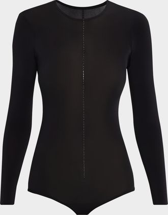 Wolford Crystal String Buenos Aires Long-Sleeve Bodysuit
