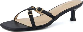 Cushionaire Womens Milan Kitten Heel Sandals In Black
