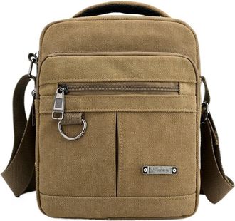 Generic Compatible For Men Canvas Shoulder Bag Casual Travel Mens Crossbody Luxury Messenger Bags Satchel Handbags Tote(Khaki)