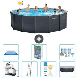 Intex Piscina Graphite Panel Redonda - 478x124 Cm - 8-piezas S599