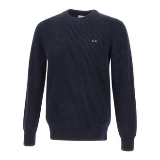 Sun 68 Round-neck Knitwear, male, Blue, S, English Jumper