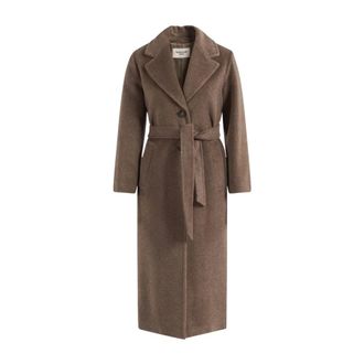 Max Mara Jassen, Dames, Bruin, 2Xs, Wol, Bronte Jas