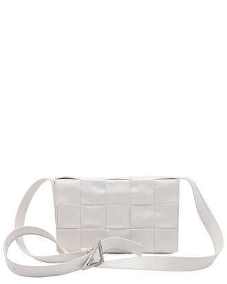 Bottega Veneta White Calfskin Leather Cassette Bag (Authentic Pre-Loved)