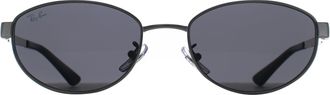 Ray-Ban Oval Womens Polished Silver Dark Grey RB3774D Metal - One Size
