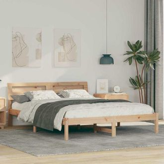 vidaXL Vidaxl - Estructura De Cama Marr&oacute;n 140 X 200 Cm Madera Maciza De Pino