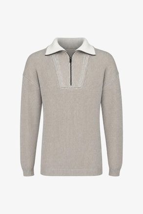 Genti Relaxed Turtle Zip | Beige