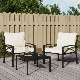 vidaXL Sillas De Jard&iacute;n 2 Uds Acero Con Cojines Color Arena 68x76x79cm Vidaxl