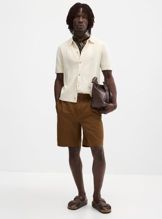Le 31 Mens Cotton-linen Bermuda Shorts Inseam: 9