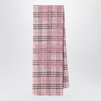 Burberry Large pink Check scarf with EKD