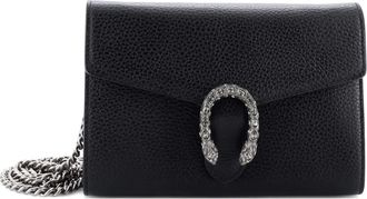 Gucci Dionysus Chain Wallet Leather with Embellished Detail Small crossbody bag - Zwart