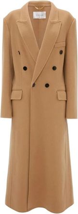 Victoria Beckham Dubbelzijdige overjas met puntige revers - Dames - Mantel - Bruin - XS - Jassen