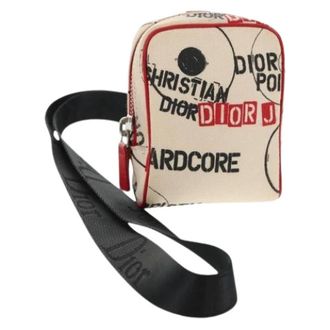 Dior Pre-owned Cross Body Bags, female, White, Size: ONE SIZE Pre-owned Vintage Canvas Pouch