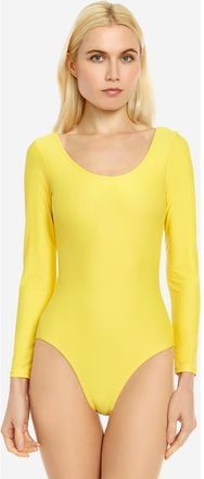 Leveret Womens Long Sleeve Leotard in Yellow at Nordstrom, Size X-Small