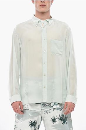 The Row Transparent Button-Down Shirt with Pocket size L