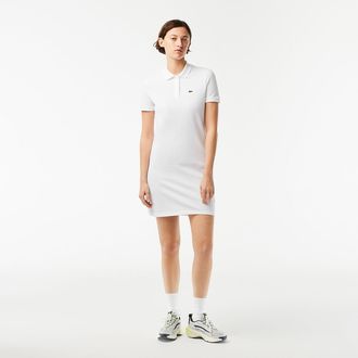 Lacoste Polo jurk, soepel piqu&eacute; tricot in katoen